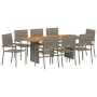 Conjunto de Comedor de Jardín 9 pcs Gris ratán sintético en Sillas de jardín | Comprar online en Foro24