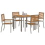 Conjunto de Comedor de Jardín 5 pcs Gris ratán sintético en Sillas de jardín | Comprar online en Foro24