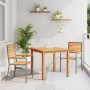 Conjunto de Comedor de Jardín 3 pcs Gris Poliratán