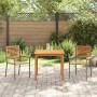 Conjunto de Comedor de Jardín 3 pcs Gris Poliratán