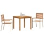 Conjunto de Comedor de Jardín 3 pcs Beige Poliratán