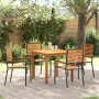 Conjunto de Comedor de Jardín 5 pcs Negro Poliratán en Conjuntos de jardín | Comprar online en Foro24