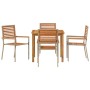 Conjunto de Comedor de Jardín 5 pcs Beige Poliratán