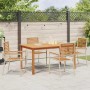 Conjunto de Comedor de Jardín 5 pcs Beige Poliratán
