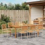Conjunto de Comedor de Jardín 9 pcs Beige Poliratán
