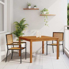 Conjunto de Comedor de Jardín 3 pcs Negro Poliratán Conjunto de Comedor de Jardín 3 pcs Negro Poliratán