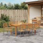 Conjunto de Comedor de Jardín 9 pcs Gris Poliratán