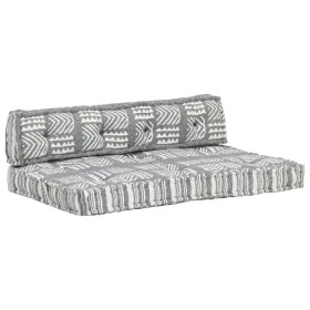 Cojín para sofá de palés tela gris patchwork