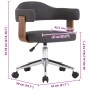 Silla de oficina giratoria de madera curvada y tela gris