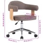 Silla de oficina giratoria de madera curvada y tela gris taupe
