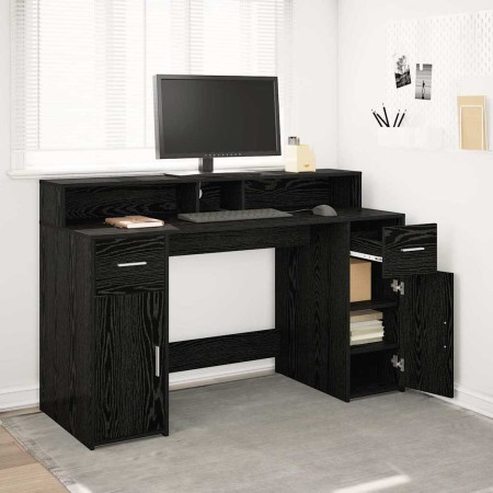 Escritorio Roble negro 140 x 55 x 91 cm Madera contrachapada