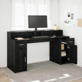 Escritorio Roble negro 160 x 55 x 91 cm Madera contrachapada Escritorio Roble negro 160 x 55 x 91 cm Madera contrachapada