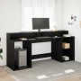 Escritorio Roble negro 200 x 55 x 91 cm Madera contrachapada