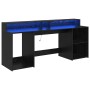 Escritorio Roble negro 200 x 55 x 91 cm Madera contrachapada