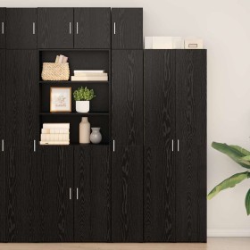 Gabinete de Almacenamiento Slim Roble negro 30 x 42.5 x 225 cm