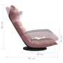 Silla de suelo giratoria de terciopelo rosa