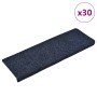 Felpudos autoadhesivos para escaleras, 30 unidades, 65 x 21 x 4 cm, borde rectangular azul en Alfombrillas para escalones | Comp