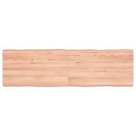 Tablero mesa madera tratada borde natural marrón 140x40x(2-6)cm
