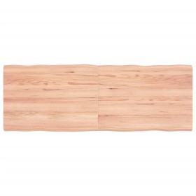 Tablero mesa madera tratada borde natural marrón 140x50x(2-4)cm