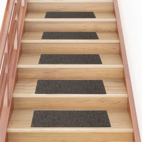 Felpudos autoadhesivos para escaleras, 30 unidades, 76 x 20 cm, antracita, rectangulares Felpudos autoadhesivos para escaleras, 30 unidades, 76 x 20 cm