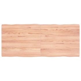 Tablero mesa madera tratada roble borde natural 140x60x4 cm