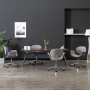 Sillas de comedor giratorias 4 unidades tela gris
