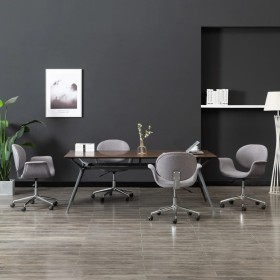 Sillas de comedor giratorias 4 unidades tela gris