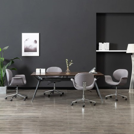 Sillas de comedor giratorias 4 unidades tela gris