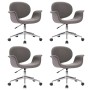 Sillas de comedor giratorias 4 unidades tela gris