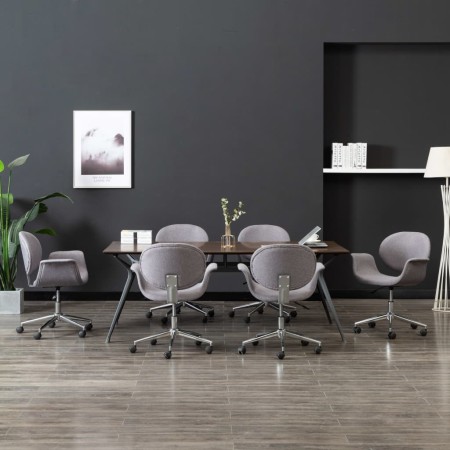 Sillas de comedor giratorias 6 unidades tela gris