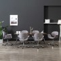 Sillas de comedor giratorias 6 unidades tela gris
