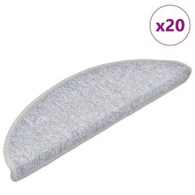 Alfombrillas para escaleras 20 unidades 56x17x3 cm Gris claro
