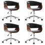 Sillas de comedor giratorias 4 unidades cuero sintético negro