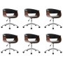 Sillas de comedor giratorias 6 unidades cuero sintético negro