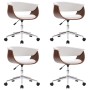 Sillas de comedor giratorias 4 unidades cuero sintético blanco