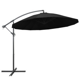 Hängender Sonnenschirm mit schwarzem Aluminiumstab 3 m von vidaXL, Sonnenschirme - Ref: Foro24-47226, Preis: 115,69 €, Rabatt: %