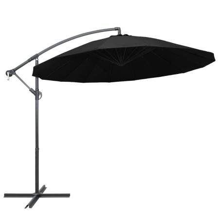Sombrilla colgante con palo de aluminio negro 3 m de vidaXL, Sombrillas - Ref: Foro24-47226, Precio: 115,60 €, Descuento: %