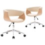 Sillas de comedor giratorias 2 uds cuero sintético color crema