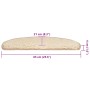 Alfombrillas para escaleras 20 unidades 65x21x4 cm Crema