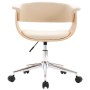 Sillas de comedor giratorias 2 uds cuero sintético color crema