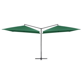 Doppelter grüner Gartenschirm mit Stahlstange, 250 x 250 cm von vidaXL, Sonnenschirme - Ref: Foro24-47320, Preis: 136,16 €, R...