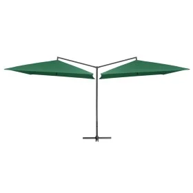 Sombrilla doble de jardín palo de acero verde 250x250 cm de vidaXL, Sombrillas - Ref: Foro24-47320, Precio: 133,57 €, Descuen...