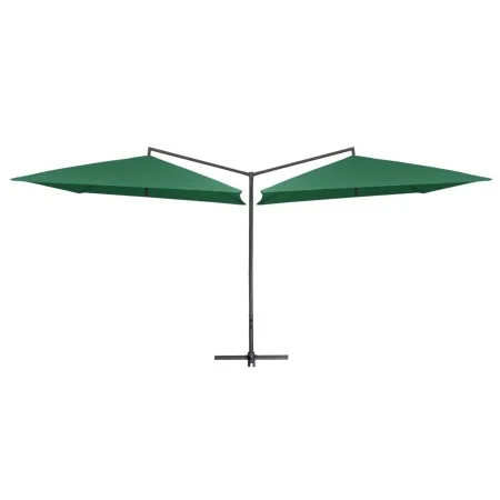 Doppelter grüner Gartenschirm mit Stahlstange, 250 x 250 cm von vidaXL, Sonnenschirme - Ref: Foro24-47320, Preis: 133,55 €, R...