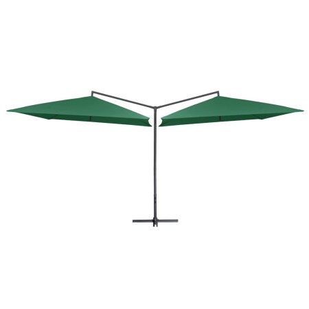 Doppelter grüner Gartenschirm mit Stahlstange, 250 x 250 cm von vidaXL, Sonnenschirme - Ref: Foro24-47320, Preis: 136,08 €, R...
