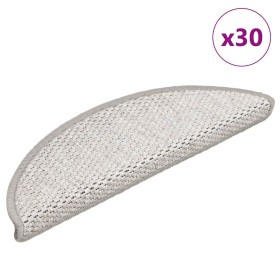 Alfombrilla autoadhesiva escalera sisal 30uds Platina 56x17x3cm