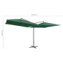 Doppelter grüner Gartenschirm mit Stahlstange, 250 x 250 cm von vidaXL, Sonnenschirme - Ref: Foro24-47320, Preis: 136,08 €, R...