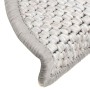 Alfombrilla autoadhesiva escalera sisal 30uds Platina 56x17x3cm