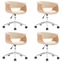 Sillas de comedor giratorias 4 unidades cuero sintético crema