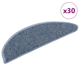 Alfombra autoadhesiva escalera sisal 30 uds 56x17x3 cm azul