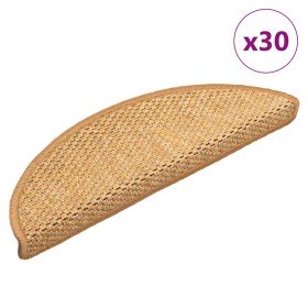 Alfombra autoadhesiva escalera sisal 30 uds 56x17x3 cm sisal